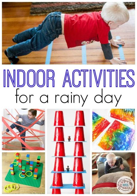 The best indoor activities for a rainy day! These boredom busters a rea perfect way to brighten up a rainy day. Whether you are looking for baby activities, toddler activities, or preschooler activities for a rainy day, these are the easiest and most fun ideas around! Indoor Rainy Day Activities, Fun Rainy Day Activities, Rainy Day Activities For Kids, Indoor Activities For Toddlers, Fun Indoor Activities, Rainy Day Fun, Indoor Kids, Indoor Games For Kids, Indoor Activities For Kids