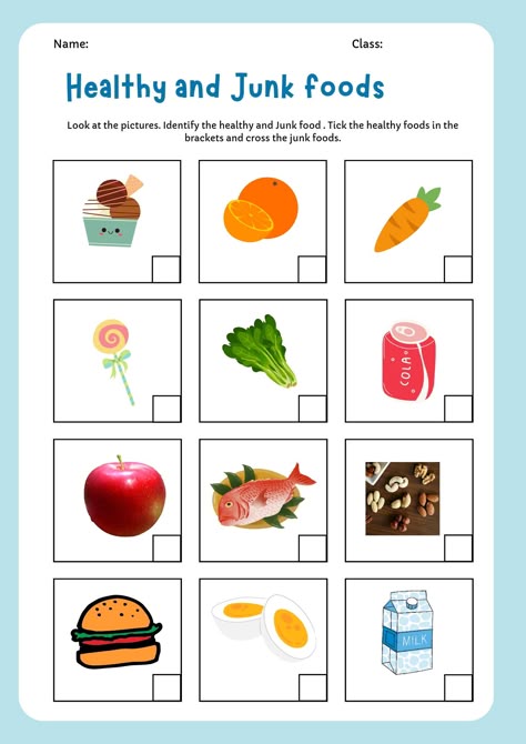 Kindergarten worksheets Junk Food Healthy Food Worksheet, Junk Food Healthy Food Activity, Food Worksheet For Kindergarten, Healthy And Junk Food Worksheet, Healthy Food Worksheets For Kids, Healthy And Unhealthy Food Worksheet, Food Worksheet, Action Verbs Worksheet, Grade R Worksheets