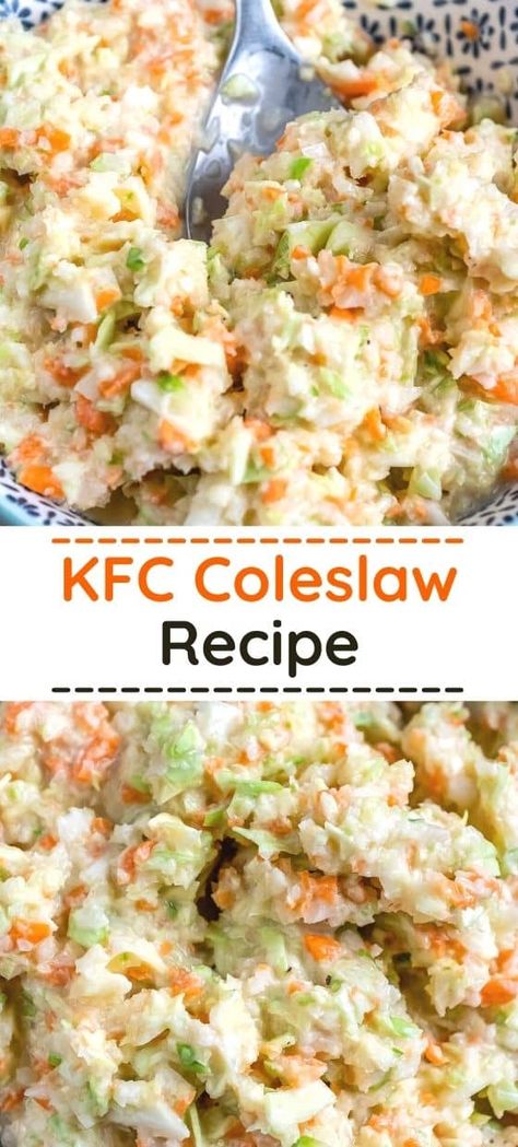 KFC Coleslaw Recipe Coleslaw Recept, Recipe Coleslaw, Kfc Coleslaw Recipe, Best Coleslaw Recipe, Coleslaw Recipe Easy, Vegan Coleslaw, Kfc Recipe, Coleslaw Salad, Copy Cats