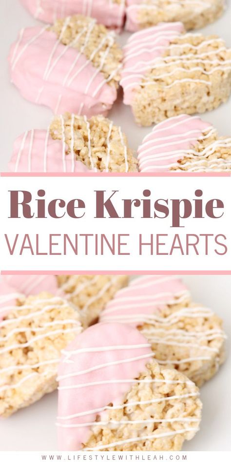 Rice Krispie treats are delicious! Even more so when they're dipped in chocolate. Rice Krispie Valentine hearts are a sweet treat to give to your loved one. This Rice Krispie treat recipe is a good valentine dessert idea to make with your kids as well! Rice Krispie Valentine, Dessert Saint Valentin, Smores Dessert, Valentines Snacks, Valentines Baking, Delicious Rice, Potluck Desserts, Breakfast Meals, Hari Valentine