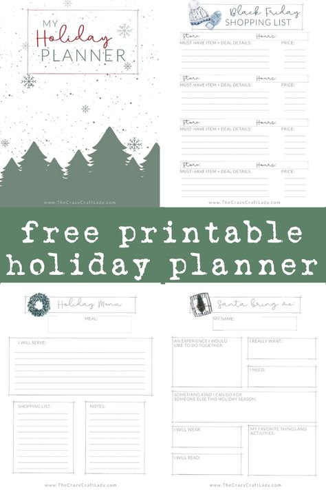 Christmas Planner Printables Free, Free Printable Christmas Planner, Holiday Planner Printables, Christmas Planner Printables, Printable Christmas Planner, Christmas Gift Planner, Christmas Prep, Christmas Cut Files, Holiday Planner