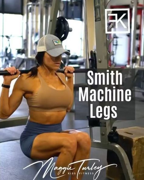 Maggie Turley • KISS®️ Founder on Instagram: "This is one of my favorite leg workouts! All you need is a smith machine and some time. If you like this leg workout, come workout with me everyday on the Kiss Fitness App and get your entire workout program done by me! Home and Gym programs are included, with weekly $100 dollar giveaways, a recipe library to access, and a private Facebook group where we support one another. Try it for free for 7 days, and then it’s only $10/mo!!! #kissfitness # Gym Programs, Smith Machine Workout, Gym Program, Workout With Me, Leg Workouts, Gym Machines, Smith Machine, Fitness App, 100 Dollar