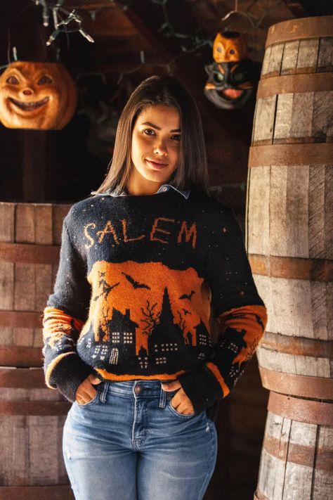 Halloween Aesthetic Outfits, Kiel James Patrick Sweater, Spooky Season Outfits, Pumpkin Sweater, Season Outfits, Kiel James Patrick, American Summer, Wishlist 2024, Monogram Outfit