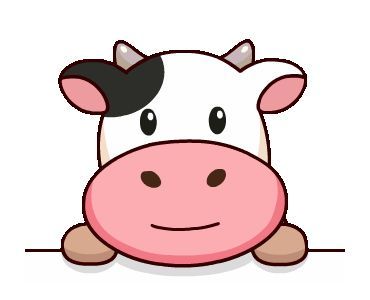 Line Sticker Cute, Cow Cartoon Drawing, Cow Emoji, Cow Drawings, Animated Cow, Aztec Wallpaper, Cow Illustration, Cow Drawing, Cow Face