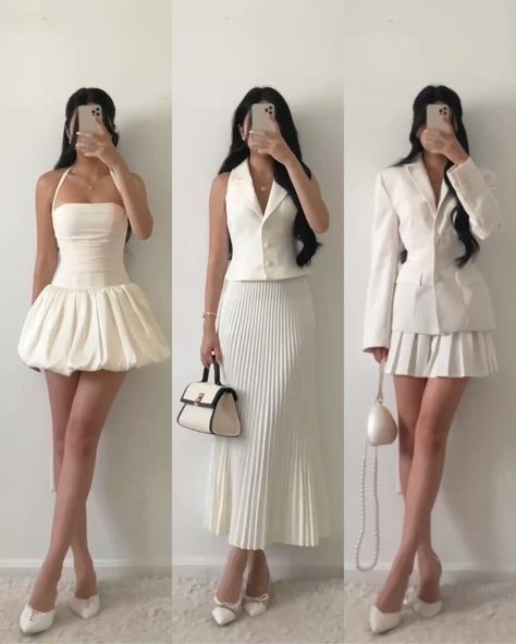 https://www.boredpanda.com/kylie-jenner-accused-stealing-designs-khy-clothing-line/?utm_source=pinterest27&utm_medium=link&utm_campaign=direct Mini Skirt With Heels Outfit, Elegant Set Outfit, How To Style Maxi Dress Winter, Pleated White Dress, Vest And Blazer Outfit, Outfits With White Heels, Blazer With Dress Outfit Classy, Vest With Skirt Outfits, Blazer And Mini Skirt Outfits