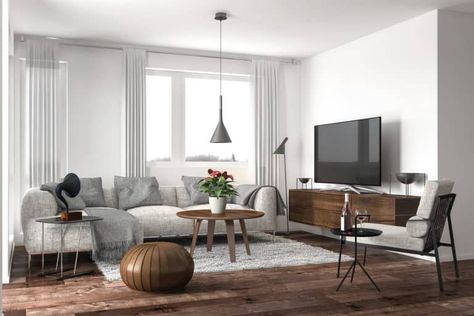 What Color Furniture Goes With Dark Wood Floors? - Home Decor Bliss Dark Wood Floors Living Room, Dark Wood Living Room, Dark Brown Floor, Living Room Wood Floor, Black Ceiling Lighting, Dark Floors, Muebles Living, Brown Floors, Dark Wood Floors