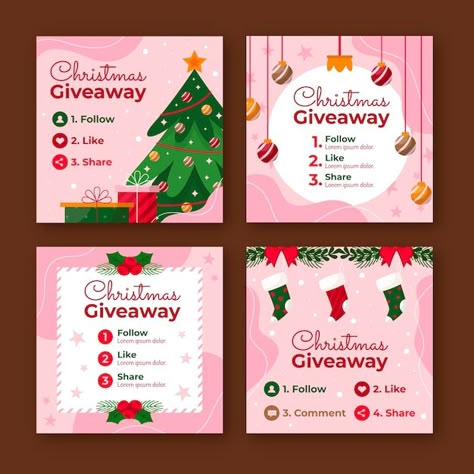 Giveaway Instagram Posts, Christmas Giveaway, Christmas Instagram, Christmas Giveaways, Graphic Design Assets, Christmas Ad, Christmas Graphics, Christmas Post, Instagram Christmas