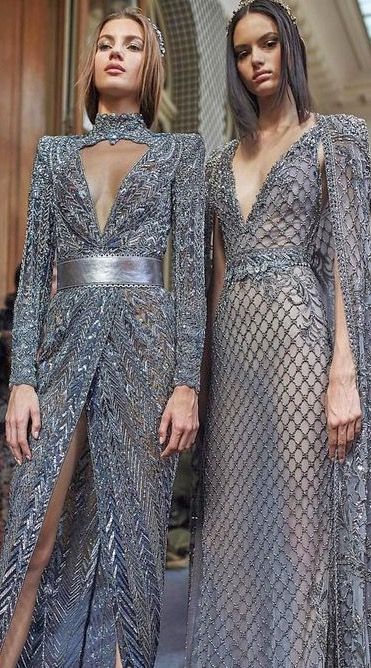 Paris Couture Week, Silver Dresses, Zuhair Murad Haute Couture, Paris Couture, Mode Abaya, Instagram Look, Couture Week, Gala Dresses, Zuhair Murad