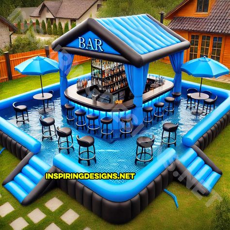 Why settle for ordinary when you can turn your backyard into an extraordinary oasis? Inflatable pool bars are here to shake things up, blending the ultimate relaxation of floating in the water with the fun of enjoying your favorite drinks. Imagine sitting in an inflatable pool while perched at a bar—yes, it’s as fabulous as … Inflatable Rental Business, Backyard Bar Ideas, Pretty Pools, Pool Bars, Lazy River Pool, Tailgate Tent, Inflatable Spas, Dream Backyard Pool, Pool Stuff