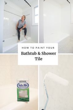 Paint Your Bathtub, Storage Ideas For Small Bathrooms, Tub And Tile Paint, Painted Shower Tile, Tub Paint, Painting Bathroom Tiles, Painting Bathtub, Tile Refinishing, Ideas For Small Bathrooms