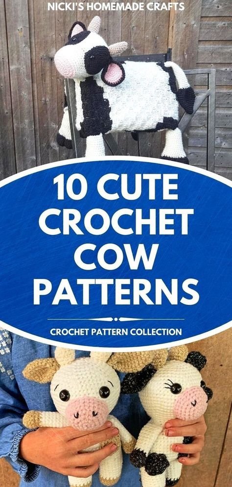 Cow Projects, Cute Crochet Cow, School Crochet, Cow Patterns, Amigurumi Cow Pattern, Cow Applique, Crochet Farm Animals, Crocheted Cow Pattern, Cow Hat