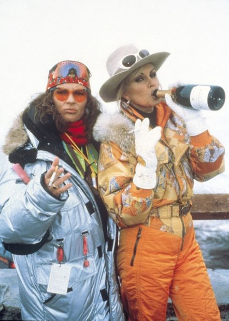 Absolutely Fabulous - Eddy Monsoon and Patsy Stone Patsy And Eddie, Patsy And Edina, Apres Ski Outfit, Apres Ski Outfits, Jennifer Saunders, Ski Aesthetic, Apres Ski Style, Apres Ski Party, Ski Bunnies