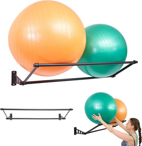 Exercise Ball Holder | Organise Your Space | Wall Mounted Ball Rack | Yoga Ball Holder | Exercise Ball Wall Mount | Fitness Ball Rack | Stability Ball Rack | For Gyms, Studios, Home Gyms | Matte Black Medicine Ball Storage, Fitness Ball, Gym Room At Home, Gym Ball, Ball Holder, Home Gyms, Ball Storage, Exercise Ball, Stability Ball