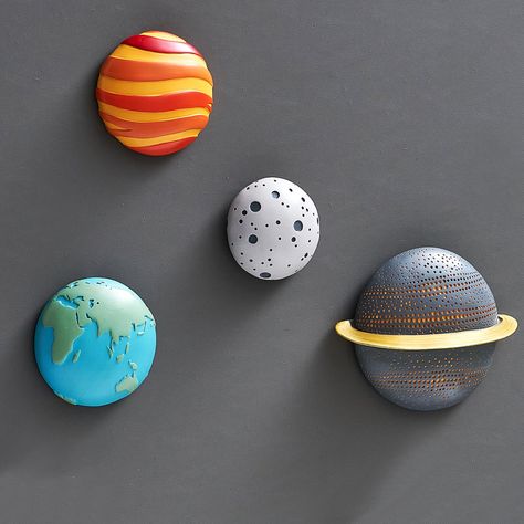 PRICES MAY VARY. Unique Outer Space Planet Wall Decorations - Our outer space themed 3D wall decor is designed for the four major planets of the solar system: earth, saturn, moon, and mars. Its unique design stands out from traditional wall art, start roaming space fantasies with our planet earth wall sculpture decor! The cool planet wall sculptures decor will brighten up your kids room decor, boys room decor and nursery decor! Perfect Space Themed Room Decor - The handmade wall sculptures are v Outer Space Room Decor, Space Theme Bedroom, Solar System Room, Wall Decor Boys Room, Space Room Decor, Boys Space Bedroom, Outer Space Room, Outer Space Bedroom, Lady Lair