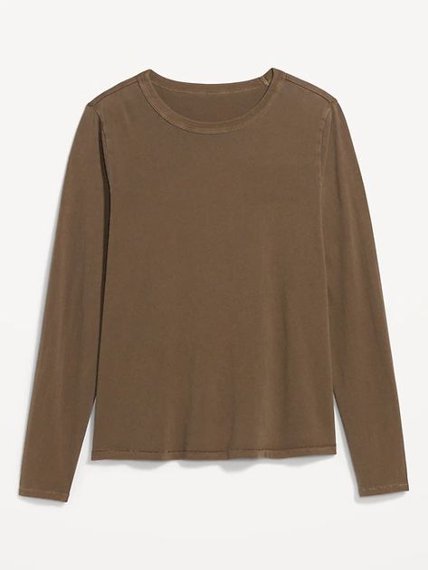 EveryWear Long-Sleeve T-Shirt for Women | Old Navy Juliet Costume, Snazzy Outfits, Comfy Long Sleeve Shirts, Full Wardrobe, College Shopping, Basic Long Sleeve Shirt, Brown Long Sleeve Shirt, Athleisure Tops, Future Clothes