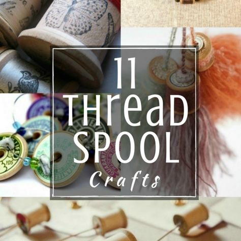 11 Creative uses for vintage thread spools. The Sewing Loft Thread Spool Crafts, Cotton Reel Craft, Vintage Thread Spools, Wooden Spool Crafts, Spool Crafts, Sewing Spaces, Wood Spool, Scrap Fabric Projects, Sewing Space