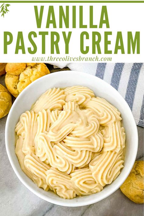 Fill Pastry Recipes, Vanilla Puff Pastry, Cream Filled Croissant Recipe, Cinnamon Pastry Cream, Italian Cream Puffs With Custard Filling, Boston Cream Recipes, Cream Cheese Filling For Pastry, Best Pastry Cream Recipe, Easy Pastry Cream