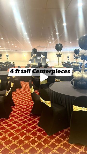 Soirée by Sorangel on Instagram: "#tutorial 📝👩‍🏫let’s make 4ft tall balloon centerpieces!  I got my balloon stands on Amazon! LINK BELOW A 4 pack for $25.00!They extend and retract to customize the size!    RUBFAC Balloon Stand for Floor... https://www.amazon.com/dp/B0CG98DBYX?ref=ppx_pop_mob_ap_share  VENUE: @casaluciarevere ⚜️🖤 . . . #collegegradparty #graduation #graduationparty #gold #black #partyinspiration #partyideas #partydecorations #grad2024 #casalucia #balloongarlandbackdrop #balloongarlands #eventplanners" Black And Silver Balloon Centerpieces, Family Reunion Balloon Decorations, Black And Gold Balloon Centerpieces, Tall Balloon Centerpieces, Black Gold Graduation Party Ideas, Black Balloon Centerpieces, Black Gold Centerpieces, Gold And Black Centerpieces, Black And Gold Party Centerpieces