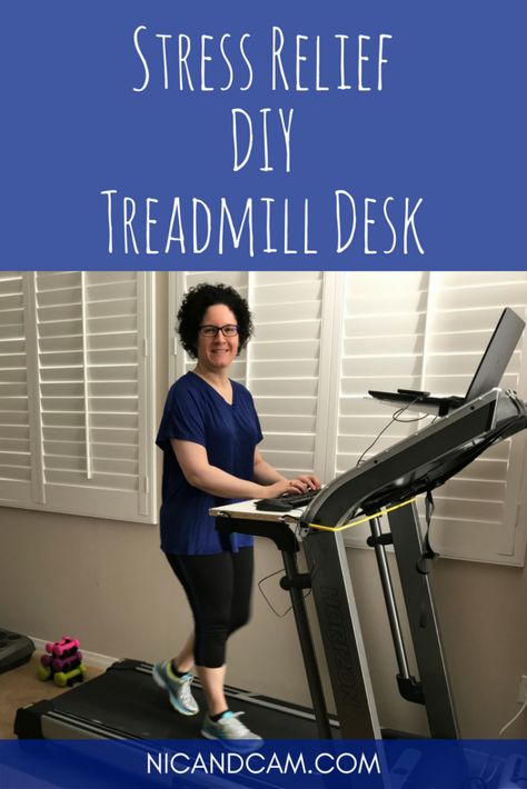 Pinterest - Stress Relief DIY Treadmill Desk. Treadmill Desk Diy, Diy Desk For Two, Diy Treadmill Desk, Diy Treadmill, Boss Lady Motivation, Interval Treadmill Workout, Walking Treadmill, Treadmill Desk, Pretty Desks