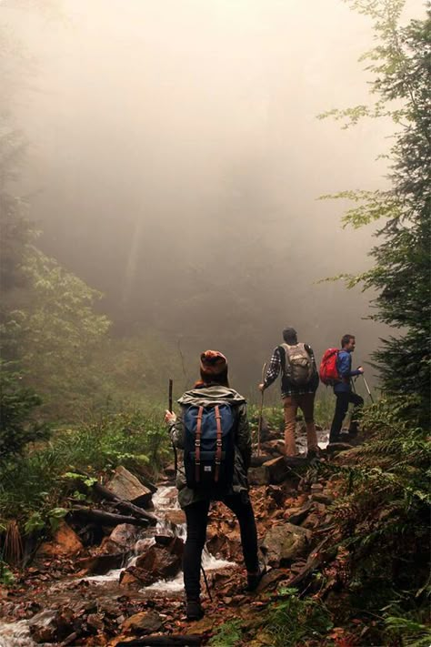 Hiking In The Woods, Trekking Photography Poses Men, Trekking Aesthetic, Hiking Couples, People Hiking, Granola Life, Trekking Photography, Hiking Couple, Aesthetic Mountains