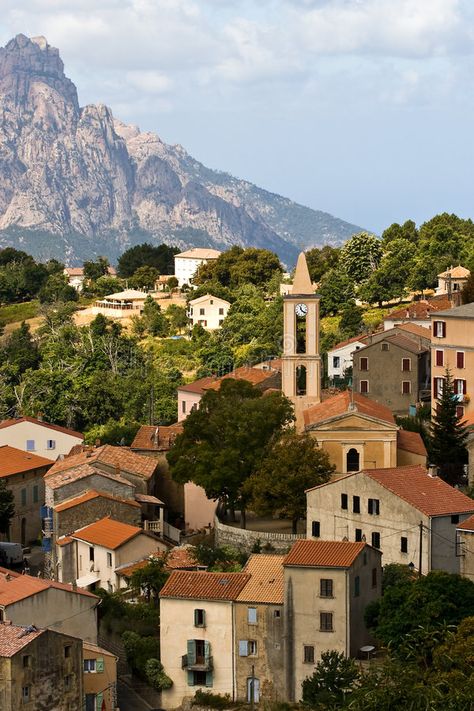 Mediterranean village. Village in the mountains of Corsica, France , #SPONSORED, #Village, #village, #Mediterranean, #France, #Corsica #ad European Village Aesthetic, Italian Mountain Village, Minecraft Mediterranean Village, Mediterranean Cities, Mediterranean France, Village On A Hill, Mediterranean Photography, France Scenery, Mediterranean Countryside