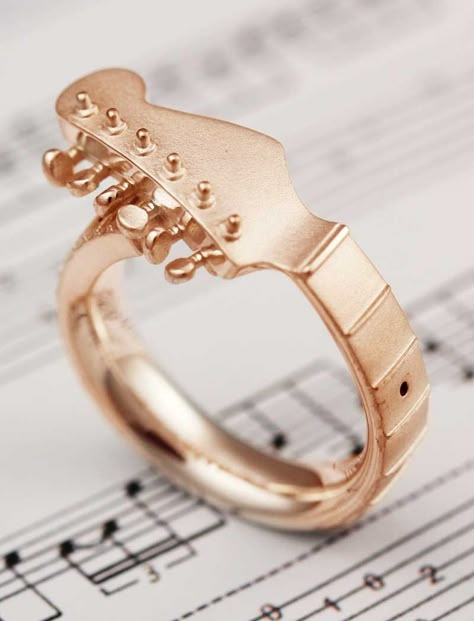 Guitar Ring, Music Lovers, Sheet Music, Guitar, Ring, Music, Gold