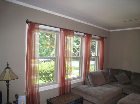 Three Windows In A Row, 3 Windows In A Row, Ideas For Window Treatments, Window Treatments, Image Search, Curtains, Living Room