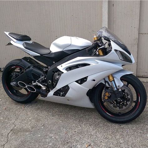 White R6 Yamaha R6 White, Xe Ducati, Kawasaki Ninja 250r, Aventador Lamborghini, Mean Machine, White Motorcycle, Image Moto, Custom Street Bikes, Custom Sport Bikes