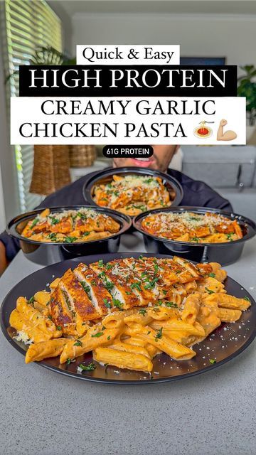 High Protein Meals With Pasta, Protein Packed Chicken Dinners, High Protein Weeknight Dinners, Healthy Chicken Recipes High Protein, Barilla Protein Plus Pasta Recipes, Protein Meals With Chicken, Protien Pasta Meals, High Calorie Meals Recipes, Good Protein Meal Preps