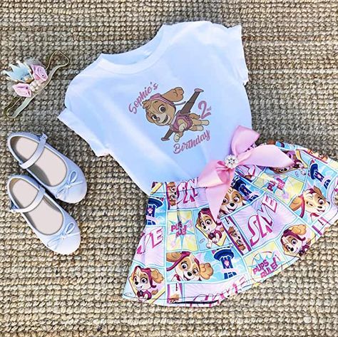 Easter Dress Outfit, Toddler Easter Dress, Paw Patrol Dress, Paw Patrol Outfit, Paw Patrol Birthday Shirt, Easter Bunny Dress, Kid Birthday Outfits, Girl Dinosaur Birthday, Unicorn Birthday Outfit