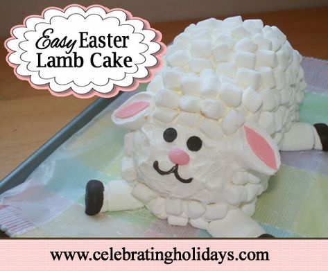 Adorable Easter Lamb Cake Lamb Cake Ideas, Lamb Cake Easter, Lamb Cake Recipe, Easter Lamb Cake, Flour Desserts, Cake Easter, Lamb Cake, Easter Bunny Treats, Eid Food