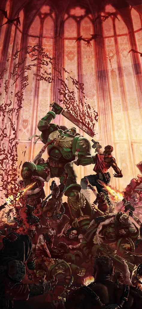 Warhammer 40K Wallpaper Warhammer 40k Salamanders, Dark Angel Wallpaper, Warhammer Dark Angels, Old Cathedral, Dark Angels 40k, Space Marine Art, Castlevania Wallpaper, For The Emperor, Angel Wallpaper