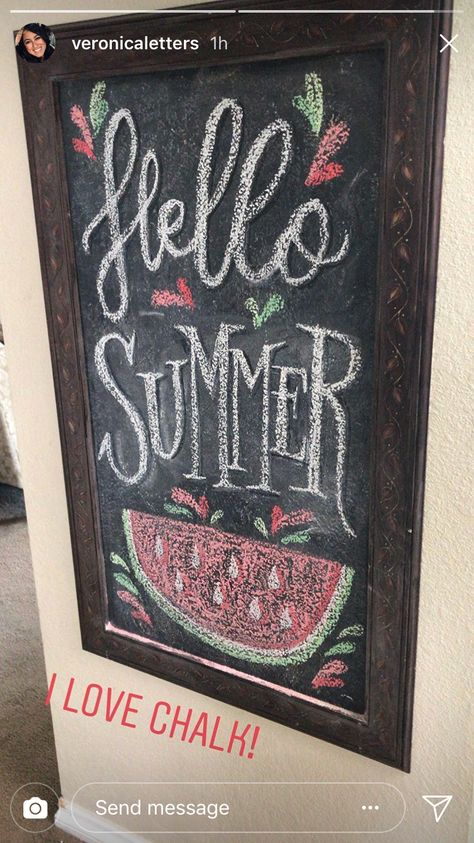 Happy Summer Chalkboard Art, Watermelon Chalkboard Art, Summer Chalkboard Art Easy, Summer Chalk Art Chalkboard Ideas, Summer Time Chalkboard Art, Chalkboard Summer Ideas, Summer White Board Ideas, August Chalkboard Art Ideas, Summer Chalkboard Art Ideas