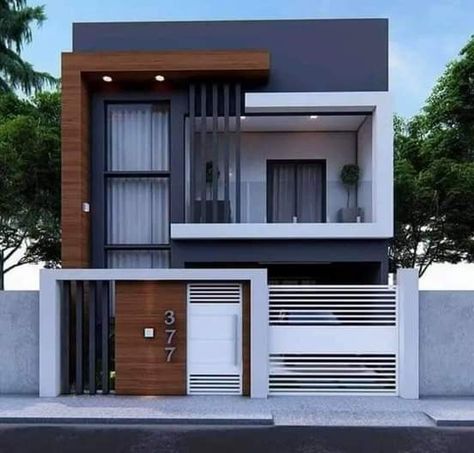 Hiasan Dalaman Rumah, 3 Storey House Design, Home Designs Exterior, Pelan Rumah, Eksterior Modern, 2 Storey House Design, Small House Front Design, Small House Elevation, Modern Small House Design