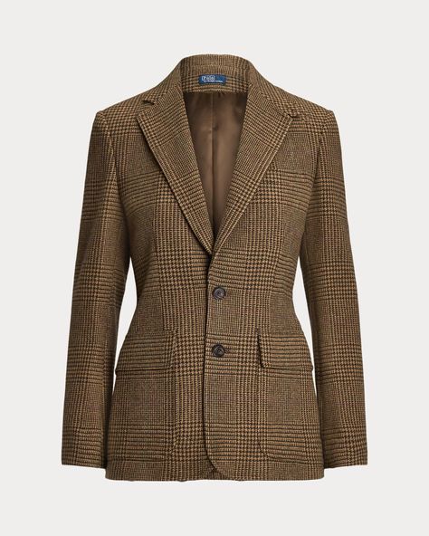 Glen Plaid Tweed Blazer for Women | Ralph Lauren® UK Ralph Lauren Style Classy, Ralph Lauren Women Outfits, Ralph Lauren Suits, Blazer For Women, Ralph Lauren Blazer, Elegant Blazers, Designer Blazers, Women Ralph Lauren, Glen Plaid