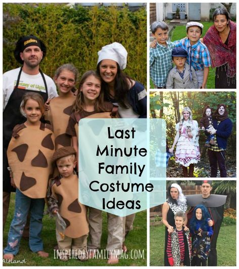 Last Minute DIY Family Halloween Costumes - love these ideas and many of them are no-sew!!! Easy Halloween Family Costumes, Family Diy Costume Ideas, Easy Diy Family Costumes, Simple Family Costumes, Family Pumpkin Costumes, Easy Family Costume Ideas, Diy Family Costumes Halloween, Last Minute Family Halloween Costumes, Simple Family Halloween Costumes