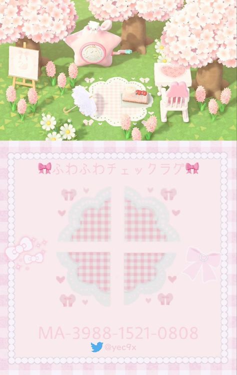 Animal Crossing Fairycore Designs, Pink Flooring Animal Crossing, Acnh Pink Plaid Code, Kawaii Acnh Island Ideas, Pink Road Animal Crossing, Pink Pathway Animal Crossing, Pink Flower Path Acnh, Acnh Pink Wallpaper Code, Animal Crossing Pink Design Codes