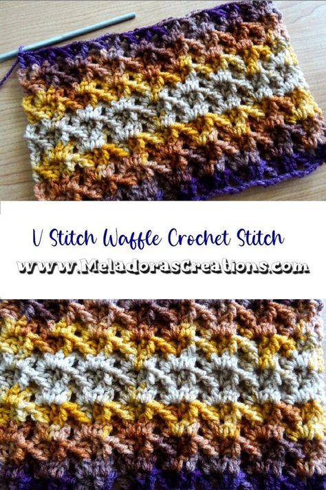 Mixed Stitches Crochet Blanket, Crochet Blankets Using Variegated Yarn, Best Crochet Patterns For Variegated Yarn, Zig Zag Waffle Stitch Free Pattern, Crochet Blanket Patterns Variegated Yarn, Crochet Blankets With Variegated Yarn, Crochet For Variegated Yarn, Double Waffle Stitch Crochet, Variegated Yarn Crochet Patterns Afghan