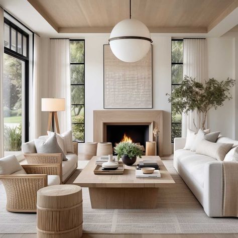 Two Part Living Room, Neutral Large Living Room, Luxurious Neutral Living Room, Family Lounge Room Ideas, Modern Beach House Living Room, Coastal Contemporary Living Room, Rh Living Room, Neutral Transitional Living Room, Modern Neutral Living Room