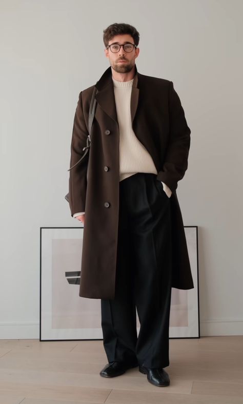 Stylish Mens Outfits Casual, Winter Looks Men, Winter Formal Men Outfit, Men Brown Loafers Outfit, Classy Aesthetic Outfit Men, Mens Winter Outfits Classy, Metal Outfit Men, Daniel Simmons, Office Old Money