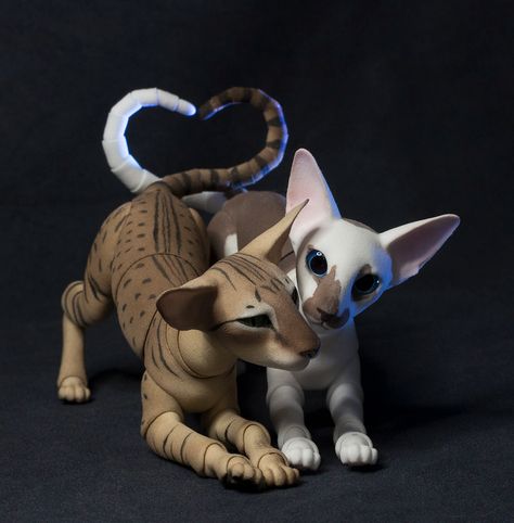 Art Dolls Animals, Bjd Animals, Animal Figurine Toys, Cat Dolls, An Organized Home, Warrior Cat Drawings, Warrior Cat Oc, Dog Doll, Cat Figurines