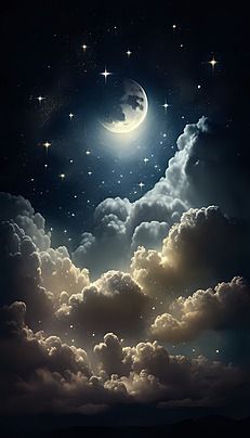 Clouds Aesthetic Wallpaper Laptop, Genie Makeup, Moon In Night Sky, Fantasy Night Sky, Sky Aurora, Fantasy Sky, Fairytale Quotes, Fantasy Night, Night Sky Background