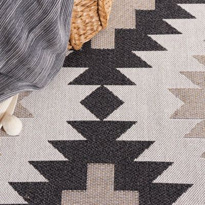 This area rug completes your rustic aesthetic with a Southwestern design. Featuring beige and black hues for a neutral look, it shows off a geometric design with diamond medallions and a graphic border. It's power-loomed from polyester with a flatweave design that's made to resist stains, so it holds up against the occasional spill. We love that it has a low 0.28'' pile that won't trip up your feet or your vacuum in busy rooms. Although it comes with a cotton backing, we recommend pairing it wit Casual Decor, Southwestern Rug, Viscose Rug, Southwestern Design, Cotton Area Rug, Rugs Size, Black Rug, Beige Rug, Geometric Rug