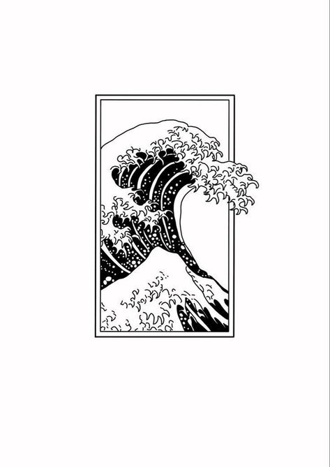 The Great Wave off Kanagawa  Seeking Japanese-inspired illustrations? 🖌️🎌 Look no further! Click the link above and let's bring your ideas to life! 💡✨ #Japaneseillustration #JapaneseArt Okinawa Wave Tattoo, Japanese Style Waves, Japanese Art Minimalist, Kanagawa Wave Tattoo, Tri Tattoo, Japan Wave, Japanese Wave Tattoos, Illustration Design Poster, Streetwear Tshirt Design