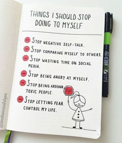 Things I Should Stop Doing, Notesbog Design, Bullet Journal Mental Health, Tenk Positivt, Bullet Journal Page, Goals Bullet Journal, Self Care Bullet Journal, Genius Ideas, Bullet Journal Ideas