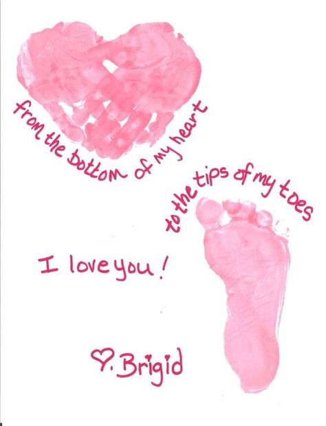 Hand Print Art, Valentines Bricolage, February Crafts, Footprint Crafts, Valentine's Day Crafts For Kids, Preschool Valentines, Toddler Valentines, Valentine Crafts For Kids, Foot Print