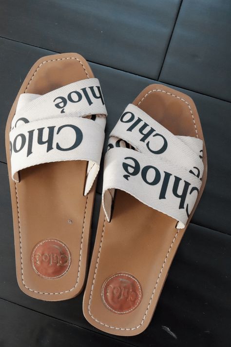 How To Clean Your Chloe Logo Slides Chloe Slides Outfit, Chloe Sandals Outfit, Chloe Slides, Chloé Shoes, Summer Wishlist, Slides Outfit, Chloe Logo, Chloe Sandals, Summer Heels