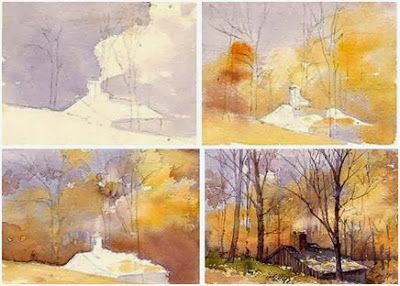 Free, Step-By-Step Watercolor Landscape Painting Demo – Follow artist and author Mary Ann Boysen as she creates her beautiful fall scene, “The Sugarbush” .  It’s just one of many informative lessons at Watercolor-Painting-Tips.com Painting Indian, Paintings Landscape, Water Paint, Step By Step Watercolor, Paintings Acrylic, Paintings Watercolor, Painting Demo, Watercolor Lessons, Paintings Abstract