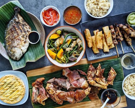 Dig Into The Best Filipino Restaurants In Metro Vancouver Filipino Dishes Aesthetic, Filipino Food Party, Filipino Bbq, Filipino Restaurant, Pork Spring Rolls, Fried Pork Belly, Banana Roll, Pork Adobo, Plating Ideas