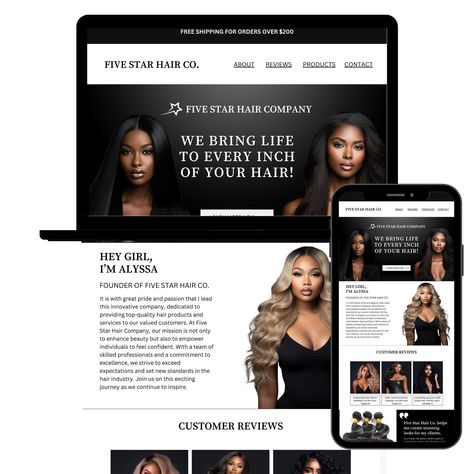 Hair Extensions Business, Hair Websites, Hair Website, Website Canva, Business Website Templates, Luxury Hair Extensions, Wig Companies, Hair Business, Business Website Design